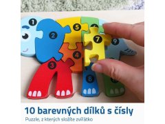 Dřevěné puzzle s čísly - krokodýl 3