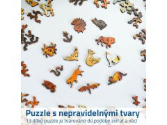 Dřevěné puzzle s nepravidelnými tvary - pole slunečnic 2