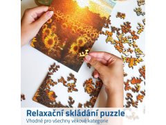 Dřevěné puzzle s nepravidelnými tvary - pole slunečnic 3