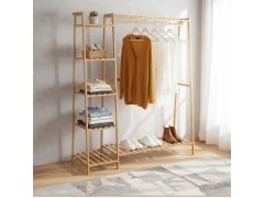 Dřevěný stojan na oblečení s&nbsp;policemi a&nbsp;věšákem - šířka 130 cm 2