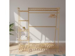 Dřevěný stojan na oblečení s&nbsp;policemi a&nbsp;věšákem - šířka 130 cm 7