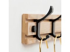 Dřevěný věšák s 5 kovovými háčky 50 cm 4
