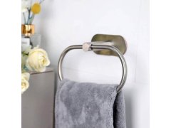 Držák na ručníky - stříbrný kruh