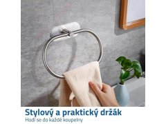 Držák na ručníky - stříbrný kruh 2