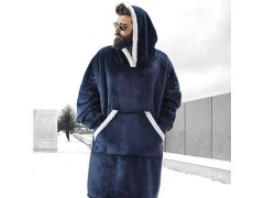 Hřejivá mikinová deka - modrá 7