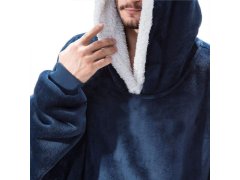 Hřejivá mikinová deka - modrá 8