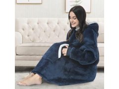 Hřejivá mikinová deka - modrá 9