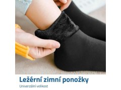 Hřejivé ponožky s kožíškem - černé 2