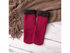 Hřejivé ponožky s kožíškem - červené 5
