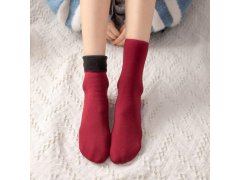 Hřejivé ponožky s kožíškem - červené 6