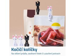 Kolíčky na prádlo kočka 4 ks - černé 2