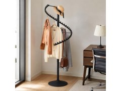 Kovový černý otočný spirálový stojan na oblečení, 180 cm 6