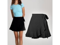 Krátká zavinovací sukně - černá