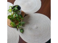 Kulaté prostírání na stůl - béžové 4