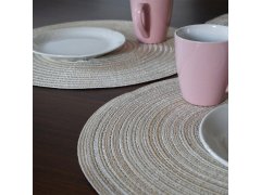 Kulaté prostírání na stůl - béžové 5