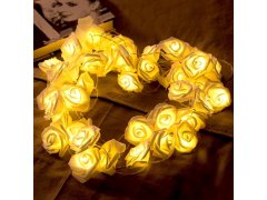 LED světelný řetěz na baterie s růžičkami - 20 květů 1