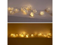LED světelný řetěz na baterie s růžičkami - 20 květů 6
