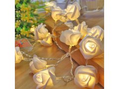 LED světelný řetěz na baterie s růžičkami - 20 květů 8