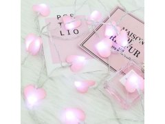 LED světelný řetěz - růžová srdce 11