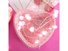 LED světelný řetěz - růžová srdce 7