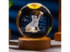  LED svítící skleněná koule - kočka 2