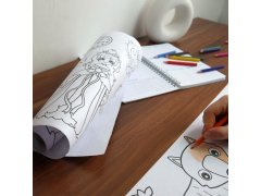 Lepitelné omalovánky v roli 3 m + pastelky - zvířátka 7