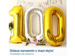 Maxi balónek 100 cm stříbrný - číslo 2 2