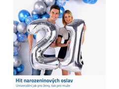 Maxi balónek 100 cm stříbrný - číslo 2 3