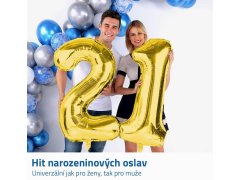 Maxi balónek 100 cm zlatý - číslo 0 3