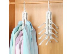 Multifunkční úsporný věšák do skříně s 8 ramínky