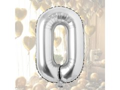 Nafukovací balónky čísla maxi stříbrné - 0 1