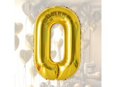Nafukovací balónky čísla maxi zlaté - 0 1