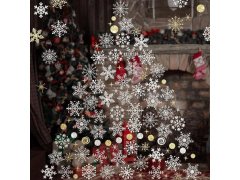 Nálepky na okno - sněhové vločky 52 ks - stříbrné 3