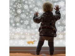 Nálepky na okno - sněhové vločky 52 ks - stříbrné 7