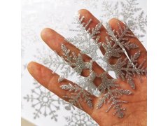 Nálepky na okno - sněhové vločky 52 ks - stříbrné 9