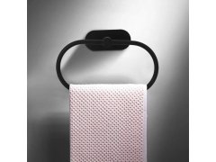 Nalepovací držák na ručníky kruh - černý 2