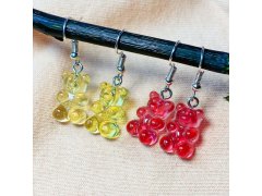 Náušnice gumoví medvídci - žluté 10