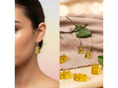 Náušnice gumoví medvídci - žluté 8