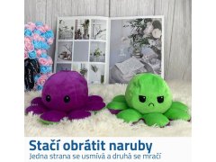 Oboustranný plyšák - chobotnice fialová/zelená 2
