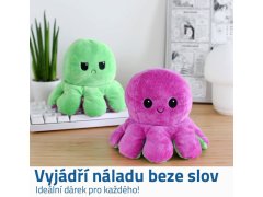 Oboustranný plyšák - chobotnice fialová/zelená 3