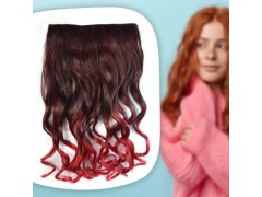 Ombré příčesek s klipy - hnědo-červený 7