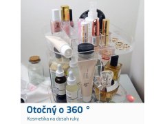 Otočný organizér na kosmetiku - transparentní 3
