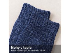 Pánské teplé ponožky - tmavě modré 2