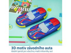 Penál s 3D designem - závodní auto 3