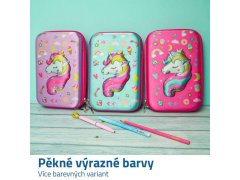 Penál s&nbsp;jednorožcem - modrý 2