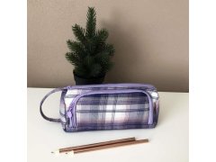Penál/taštička s&nbsp;výklopnou částí - fialový 7