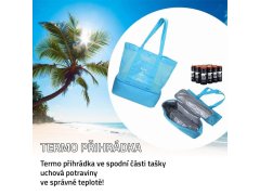 Plážová taška s termo přihrádkou - modrá 3