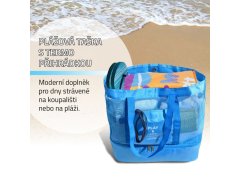 Plážová taška s termo přihrádkou - modrá 4