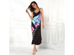 Plážové šaty - motýlí křídla - L-XL - modré 6