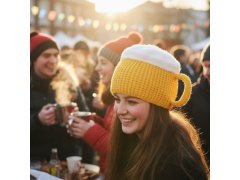 Pletená čepice - půllitr s&nbsp;uchem 3